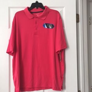 NWT George Men pink short sleeve golf polo Sz XL